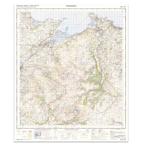 Reproduction Snowdon vintage map flat view