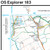 Close-up of the map and grid reference on OS Explorer Map 183 Chelmsford & The Rodings
