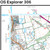 Close-up of the map and grid reference on OS Explorer 306 Middlesbrough & Hartlepool