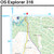 Close-up of the map and grid reference on OS Explorer Map 318 Galloway Forest Park North