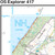 Close-up of the map and grid reference on OS Explorer Map 417 Monadhliath Mountains North & Strathdearn