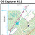 Close-up of the map and grid reference on OS Explorer Map 422 Nairn & Cawdor