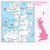Rear pink cover of OS Landranger Map 3 Shetland - North Mainland showing the area covered by the map