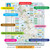 Map and colourful lozenges of the features of the map in Marvellous Maps Great British Adventure Map - 2022 Edition
