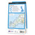 Mid-blue map back cover of OS Tour Map of Cornwall showing the area covered by the map