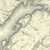 Close up of authentic reproduction of Ordnance Survey map of Ben Nevis 1896-1904 with a yellow tint background