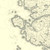 Close up of authentic reproduction of Ordnance Survey map of Scarp 1896-1904 with a yellow tint background