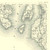 Close up of authentic reproduction of Ordnance Survey map of Arran North 1896-1904 with a yellow tint background