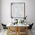 Framed Marvellous Maps Great British Literature Map on the wall behind two white topped desks