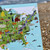 Close view of USA Kids' Map by AmazingWorld on a beach