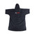 Dryrobe Advance Adults Grey Short Sleeve Outdoor Robe outstretched and laid on a flat surface showing the back with the white and red logo