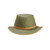 Tilley TWC7 Green Outback Waxed Cotton Hat in green with brown headband and brim trim showing front view