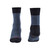 2 x Bridgedale Women's Explorer Heavy Weight Merino Comfort Boot Socks in Storm blue one sock facing front showing the toe, the other showing the heel