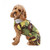 Dog wearing a Dryrobe Camo & Grey Dog Coat showing side of the coat with reflective piping