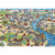 Full view of the completed puzzle of the London Landmarks Map 500 Piece Jigsaw Puzzle by Gibsons