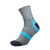 1000 Mile Men's Approach Repreve Double Layer Socks in Grey with black toe and heel with Kingfisher blue lines displayed against a white background