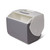 Open Igloo Playmate Elite Cooler in grey and white, tilted to show front and side view and the grey Igloo logo