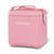 Igloo Tag Along Too Cooler in blush with white logo front view showing the carry strap