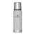 Stanley Classic Legendary Bottle 750ml in Ash grey facing front with its logo and fully assembled with cup in place