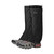 Outdoor Research Men's Helium Gaiters in black with OR logo buckled under walking shoes and hooked to boot laces