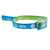 Full view of the Petzl Tikkid Kids Headlamp showing lamp and headband in blue and green
