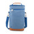 Greenfield Collection Contemporary Wine Cooler Bag denim blue full view of zipped up portable case and dark blue strap