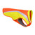 Side of the Ruffwear Lumenglow Hi-Vis Jacket in blaze orange with high-vis high-contrast colors for better visibility in low light levels