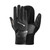 Men's Switch Gloves by Montane in black standing upright with hands in them to show the shape and fit of the glove with the mitt over the right glove and the left glove showing without mitt.