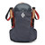 Black Diamond Men's Pursuit 15L Backpack in Carbon-Moab Brown direct front view with walking poles in both side pockets.