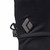 Black Diamond Lightweight Screentap Gloves in black, close up of embroidered logo and touch screen tag