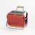 Kenluck Mini Grill in red fully set up and ready to use, angled front view