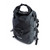 Dryrobe Compression black Backpack packed angled front view with opening rolled up like a dry bag and clipped shut
