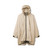 Tilley Packable Hooded Light Tan Poncho front view with pockets and snap buttons displayed on a white studio background