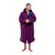 Person standing wearing the Red Paddle Co Pro Change EVO Mulberry Long Sleeve Outdoor Robe zipped with hood down facing forward