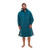 Person standing wearing the Red Paddle Co Pro Change EVO Teal Long Sleeve Outdoor Robe zipped facing forward