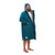 Person standing wearing the Red Paddle Co Pro Change EVO Teal Long Sleeve Outdoor Robe unzipped facing forward