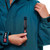 Close up of outer zip pocket on Red Paddle Co Pro Change EVO Teal Long Sleeve Outdoor Robe