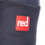 Close up front pocket and Red logo on the Red Paddle Co Pro Change Robe Black Stash Bag
