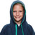 Close up of child wearing the Red Paddle Kids Quick Dry Navy Change Robe with the hood up
