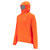 Mac in a Sac Men's Venture Ultralite Neon Orange Running Jacket  angled front view with hood up and zipped up