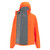 Mac in a Sac Men's Venture Ultralite Neon Orange Running Jacket front view with jacket unzipped showing the waterproof membrane and a print on the inside to protect this membrane.