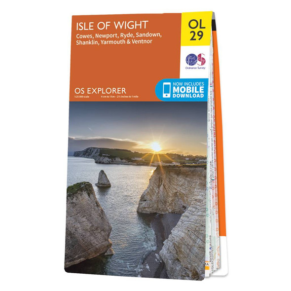 Orange front cover of OS Explorer Map OL 29 Isle of Wight