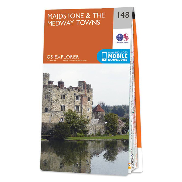 Orange front cover of OS Explorer Map 148 Maidstone & the Medway Towns