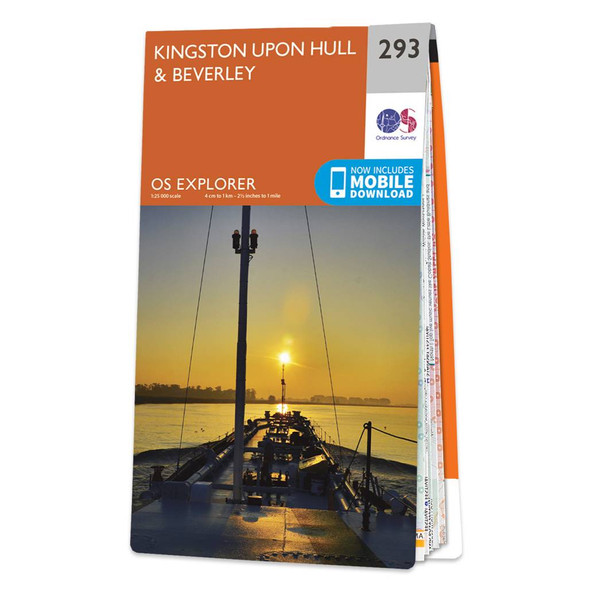 Orange front cover of OS Explorer Map 293 Kingston upon Hull & Beverley