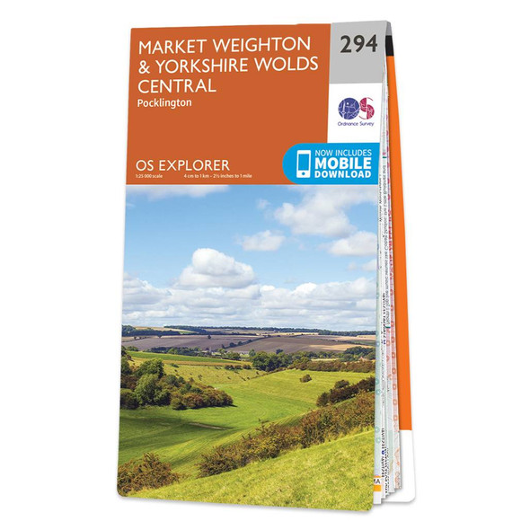 Orange front cover of OS Explorer Map 294 Market Weighton & Yorkshire Wolds Central