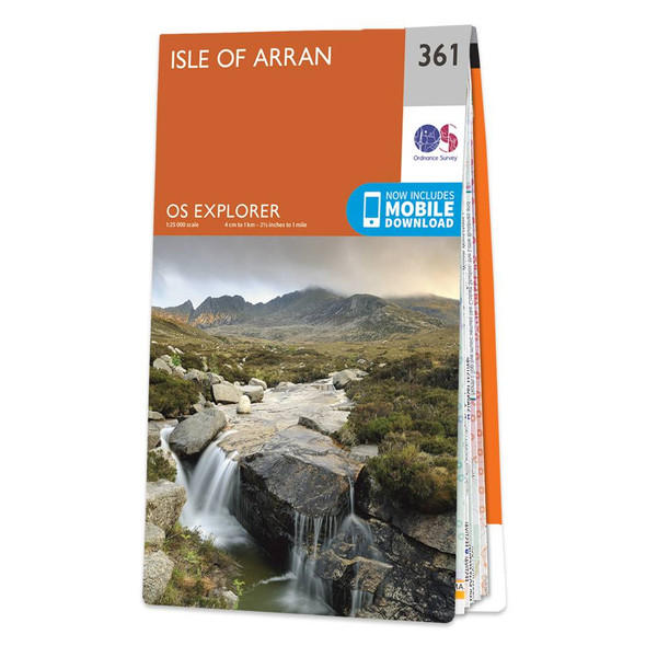 Orange front cover of OS Explorer Map 361 Isle of Arran