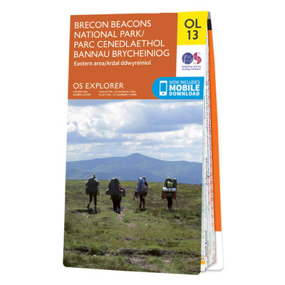 Orange front cover of OS Explorer Map OL 13 Brecon Beacon National Park Eastern Area