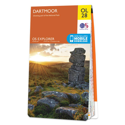 Orange front cover of OS Explorer Map OL 28 Dartmoor