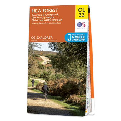 Orange front cover of OS Explorer Map OL 22 New Forest
