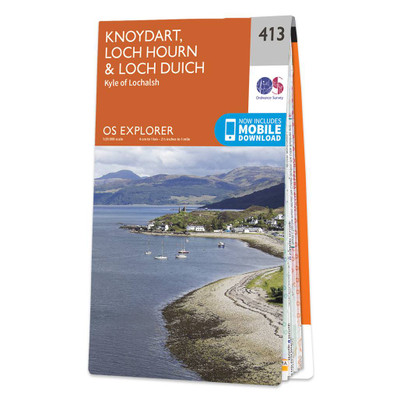 Orange front cover of OS Explorer Map 413 Knoydart, Loch Hourn & Loch Duich